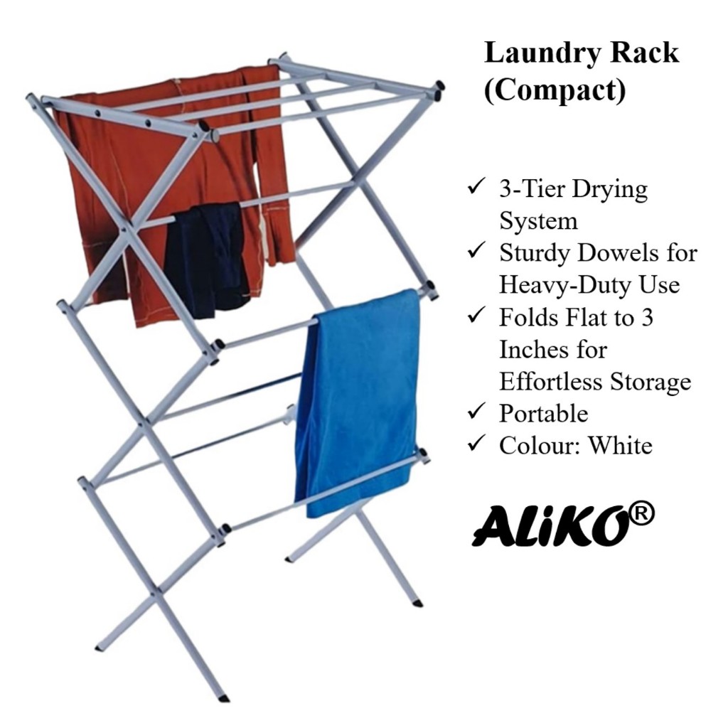 Laundry Rack Foldable Drying Rack Accordian Dryer Portable ALIKO Shopee Singapore