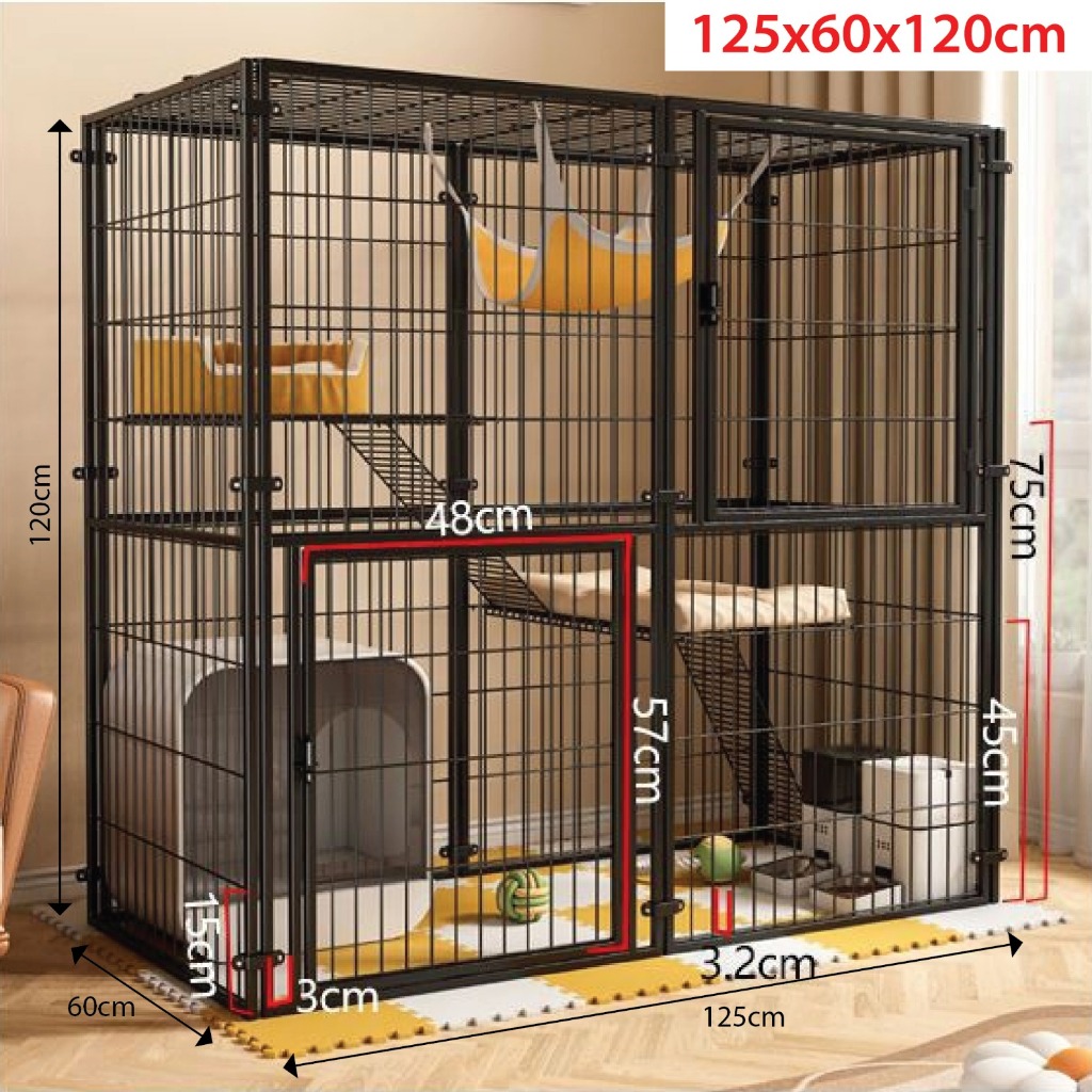 PET BIG CAGE Luxury 2 3 4 level big cat cage Rabbit cage Bird Parrot Cage Pets cage Chinchilla Metal Pet Cage Shopee Singapore