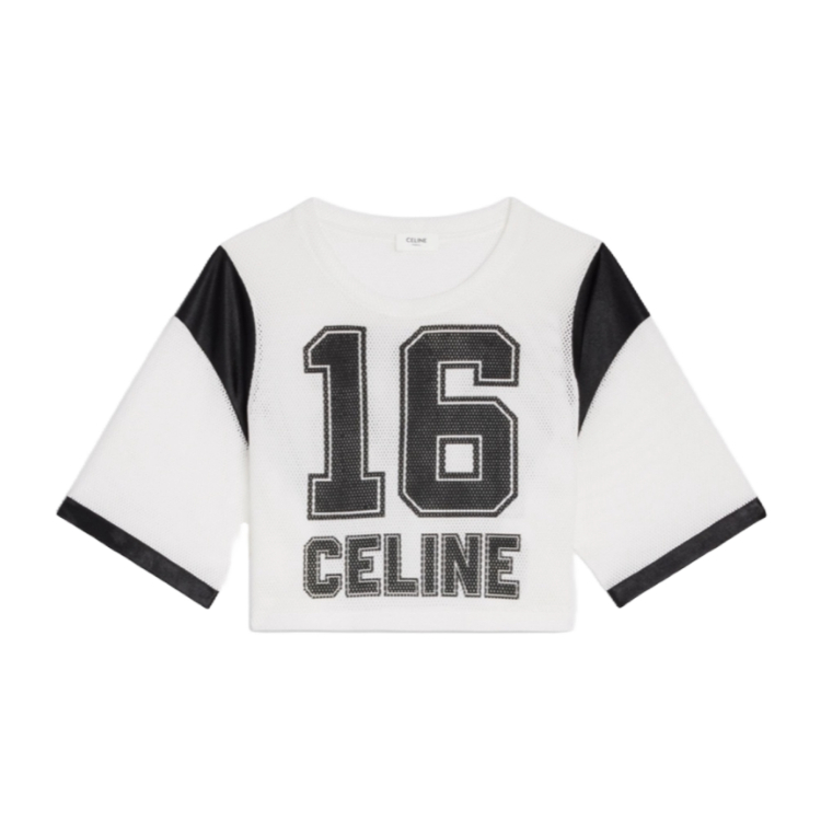 Women's Celine 16 cropped t-shirt in cotton jersey, CELINE