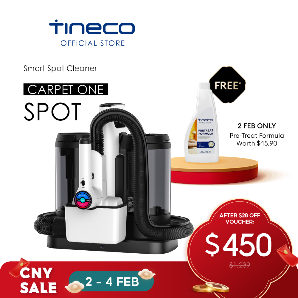 Tineco CARPET ONE Spot Smart Cordless Carpet and Upholstery Spot Cleaner,  Portable, Lightweight, Quiet Operation, LED Screen