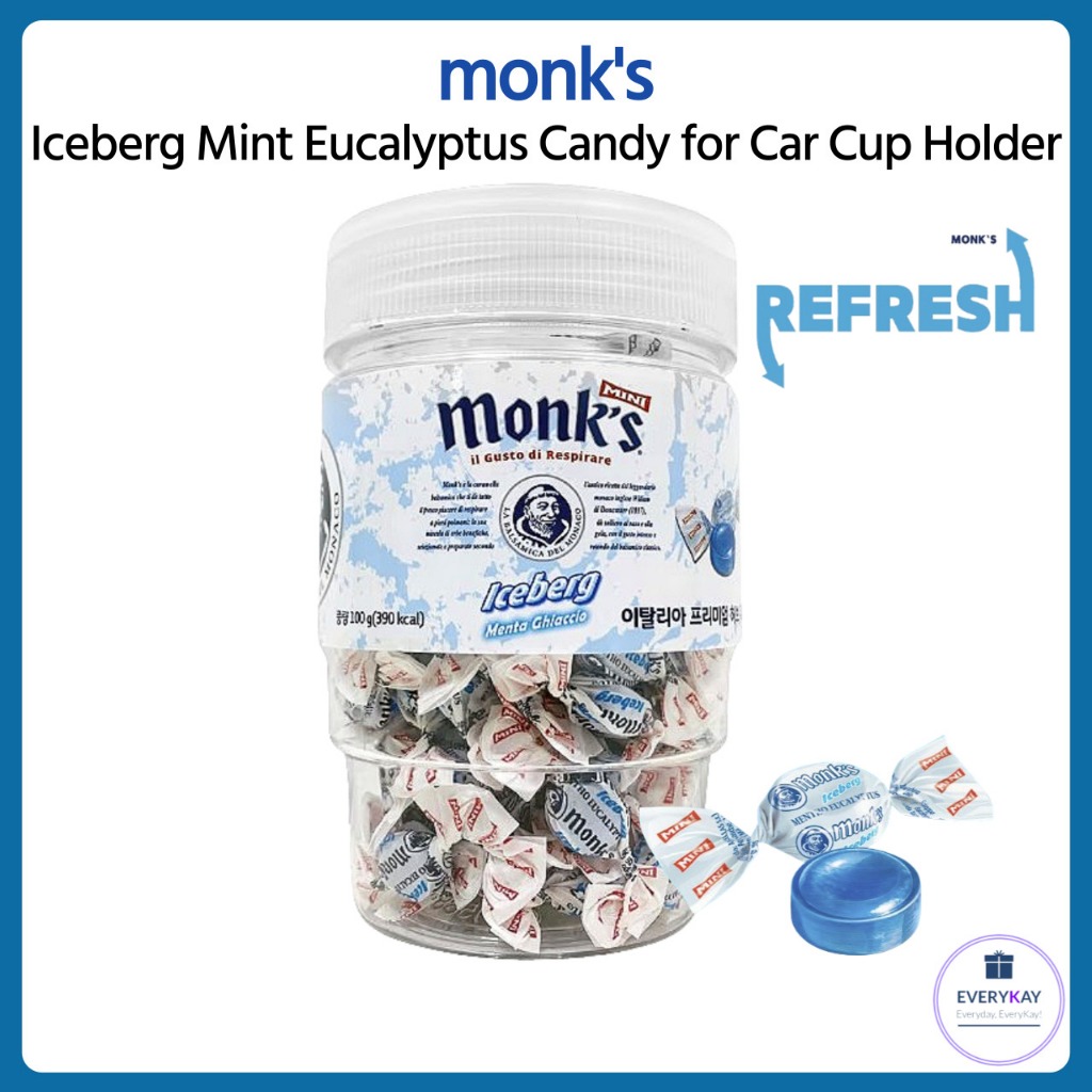 [Monk's] Premium Iceberg Mint Eucalyptus Candy for Car Cup Holder ...
