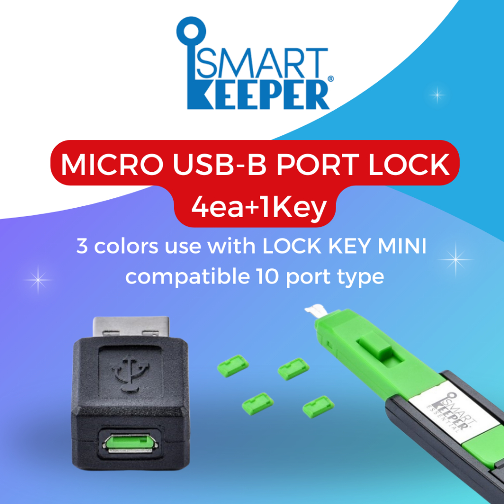 SMARTKEEPER Micro USBB Port Lock 4ea with 1 Lock Key Mini Shopee