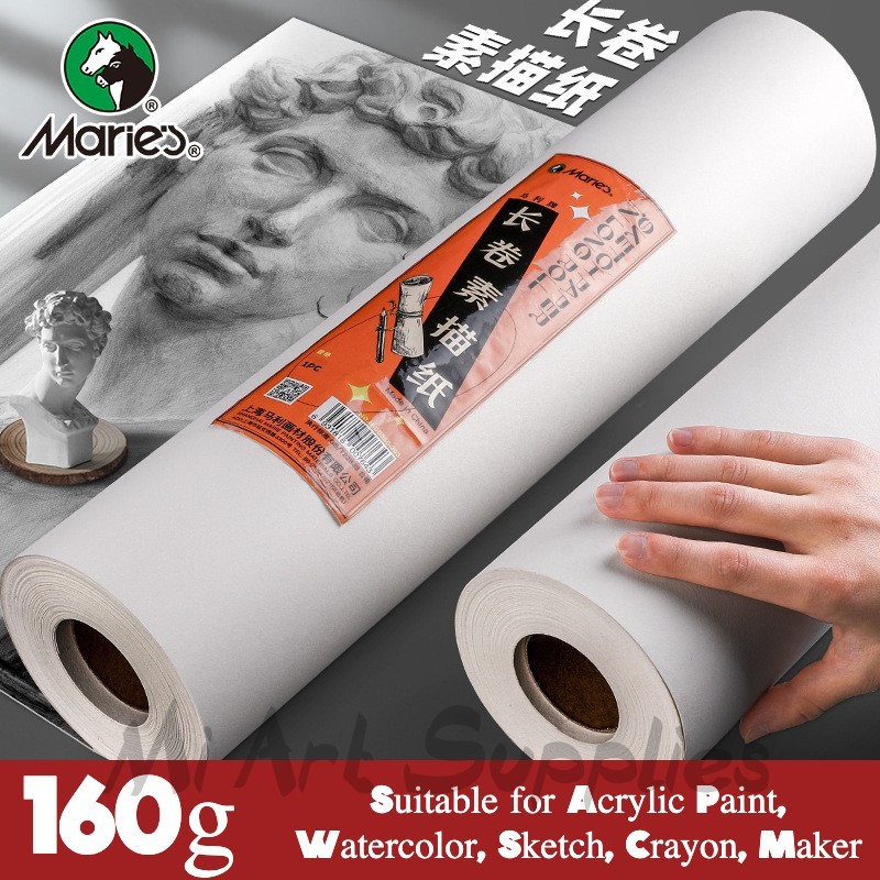【Mi Art Supplies】Maries Sketch Paper Roll 160g Thick Drawing Paper ...