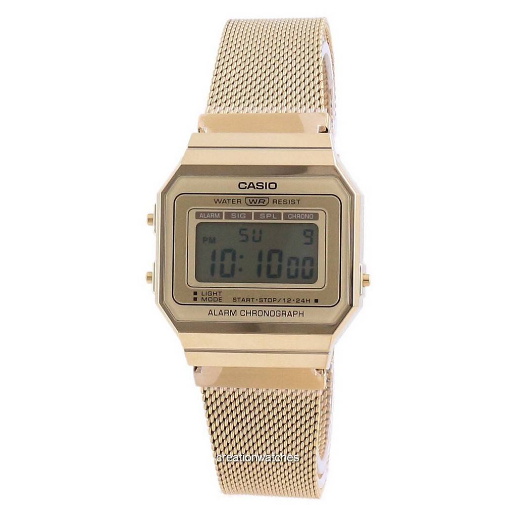 Creationwatches Casio Youth Vintage Gold Tone Stainless Steel Digital A700WMG 9A A700WG 9A Mens Watch Shopee Singapore