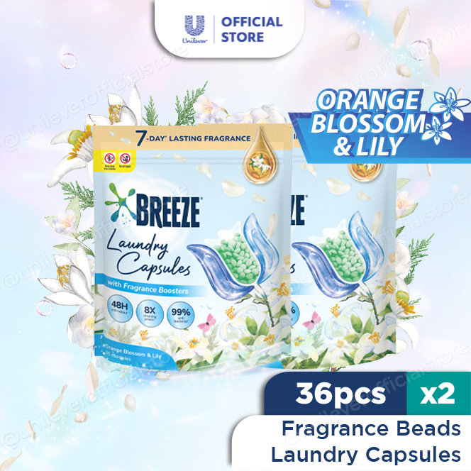 [Bundle of 2] Breeze Laundry Capsules with Fragrance Booster Beads 36 ...