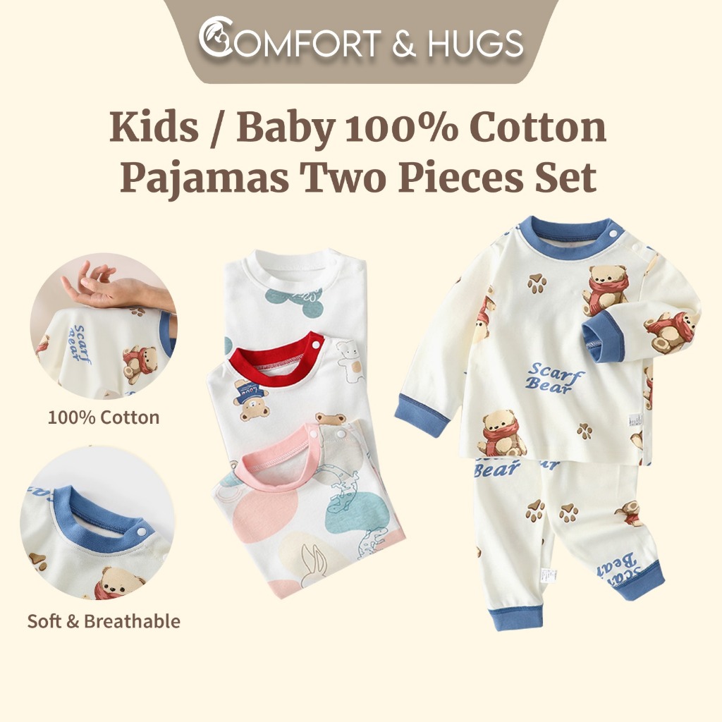 Comfort & Hugs Baby Pyjamas set Baby Unisex Pajamas, Top with Pants Set ...