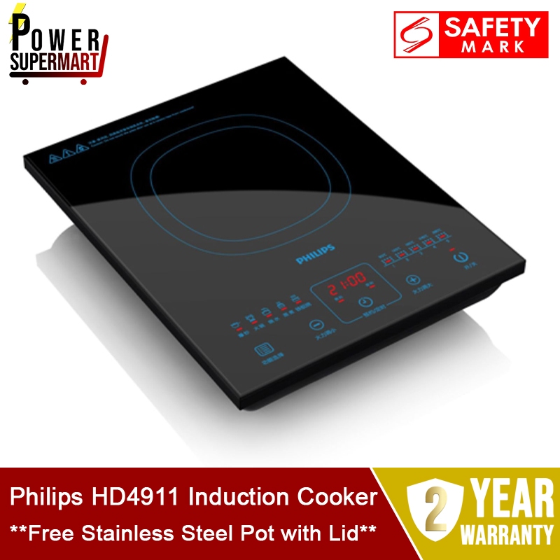 Philips HD4911 Induction Cooker. Sensor Touch Control Panel. 2100 Watts Power. Safety Mark Approved. 2 Years Warranty