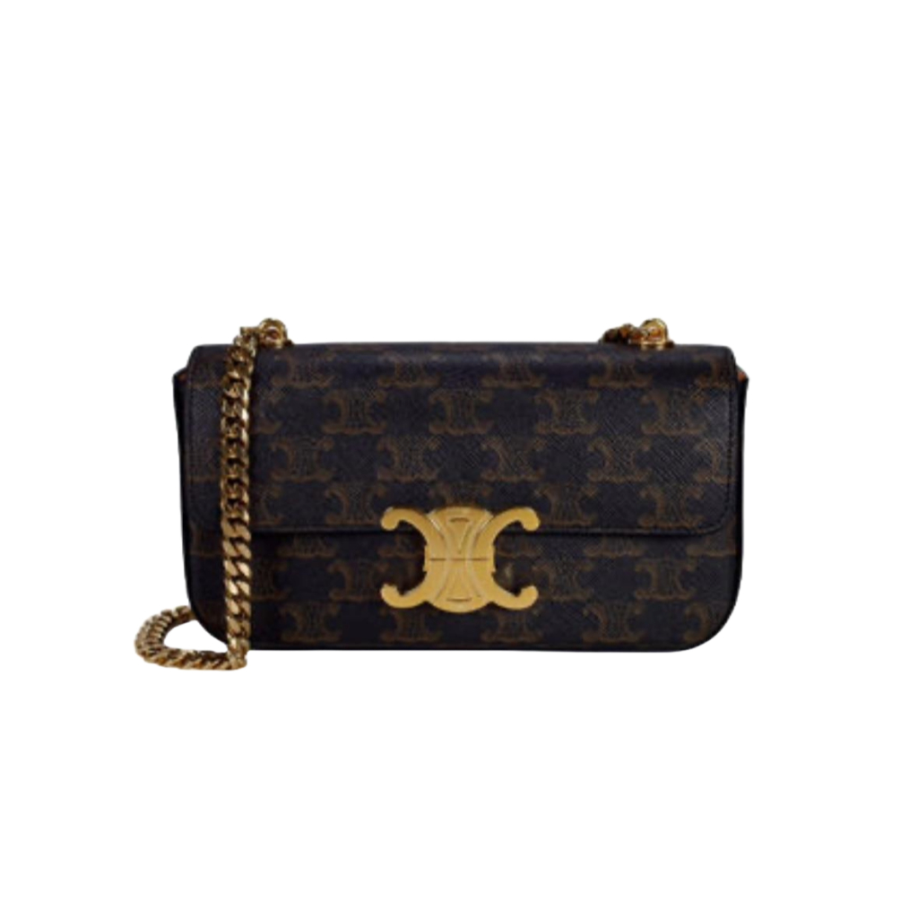 Soft Triomphe Lambskin Shoulder Bag - Soft Tan main image 1