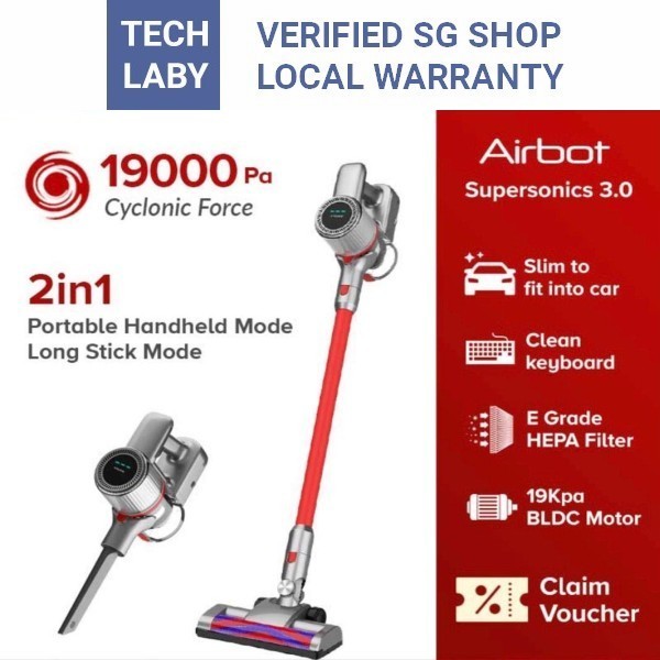 Airbot Supersonics 3.0 / Aura - Cordless Handheld Stick Vacuum Cleaner ...