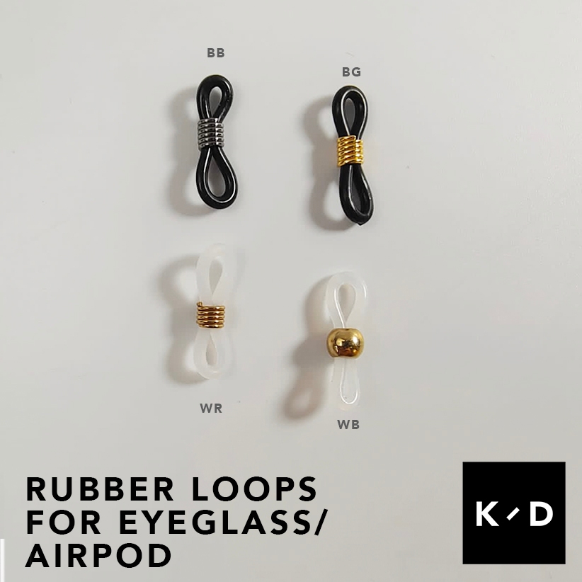 SPEC LOOPS Black Black Eye Glasses Spectacle Chain Strap Holder Rubber ...