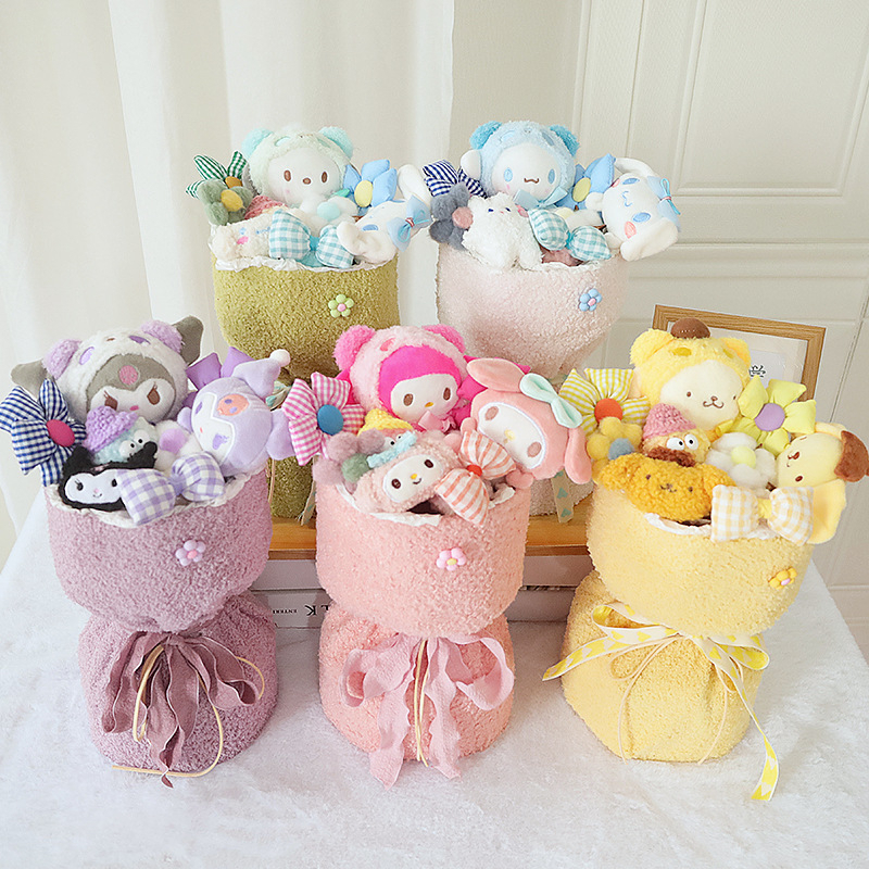 [SG Stock] Cute and Funny Sanrio Cinnamoroll Kuromi toy bouquet doll