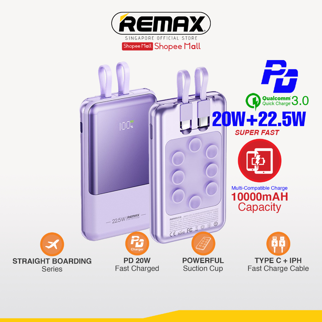 [Remax Energy] RPP-582 10000mAh Potent Pro Series 20W+22.5W PD+QC Fast ...