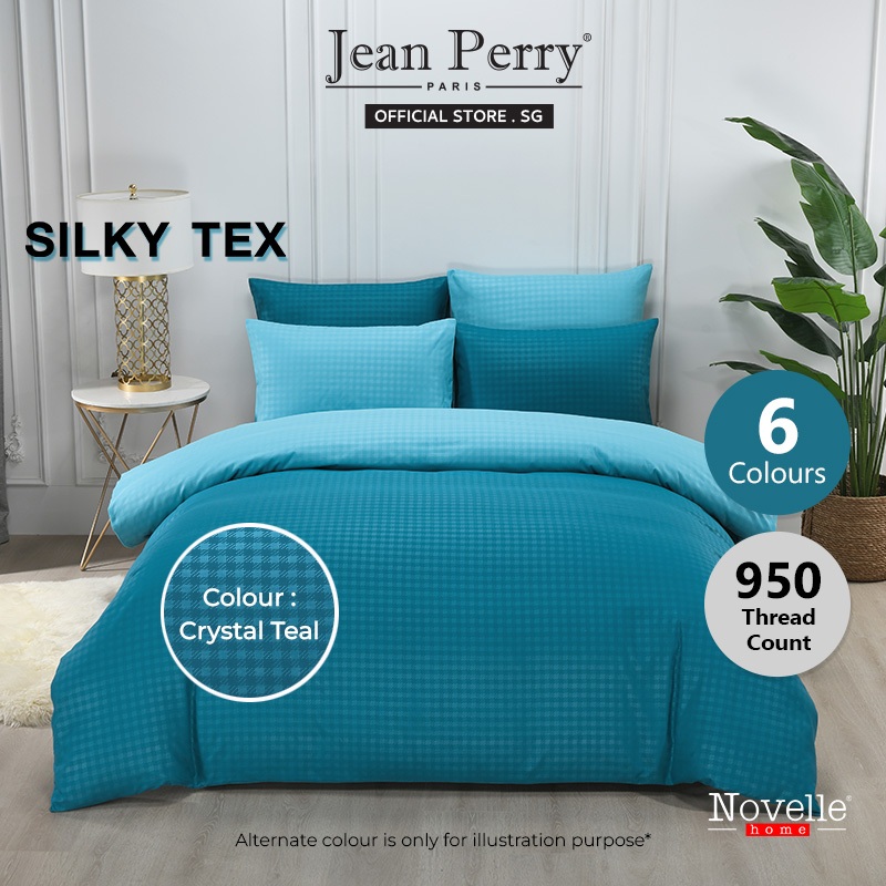 (Queen King) Novelle 950 TC Silky Tex Embossed Satin Bedsheet Set I