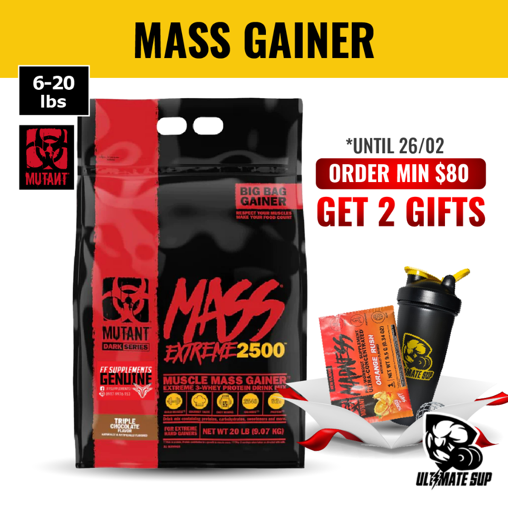 Mutant MASS EXTREME 2500, Muscle Mass Gainer, Whey Protein with high ...