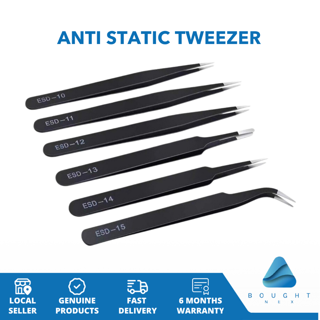 Tweezer Component Anti-static - ESD 10-15, Precision Straight Tip ...