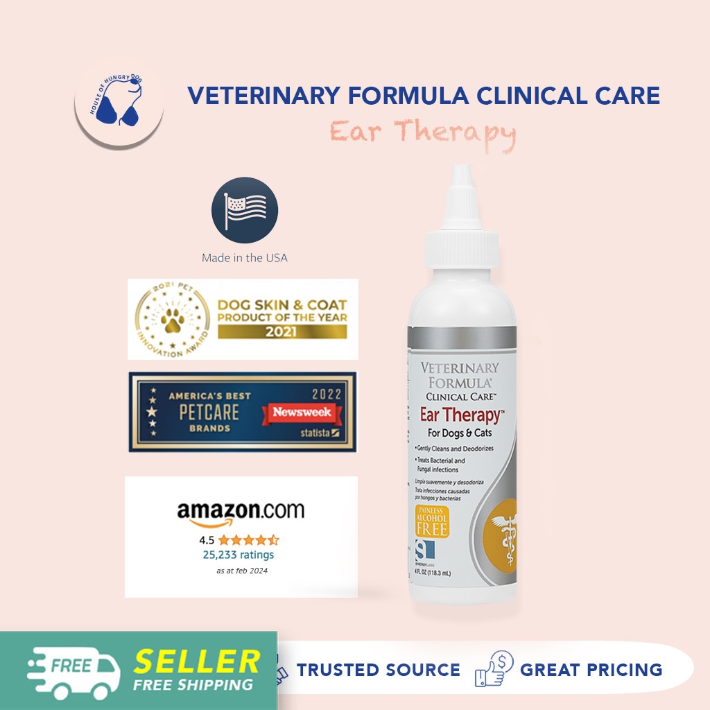 Veterinary Formula Clinical Care Ear Therapy for Dogs and Cats (118ml