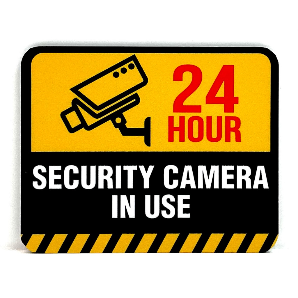 24HR SECURITY CAMERA IN USE SIGN/SIGNAGE | VIDEO SURVEILLANCE SIGN ...