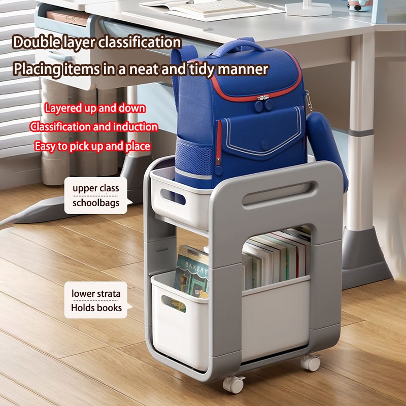 【READY STOCK】Schoolbag storage rack | movable trolley | home multi ...