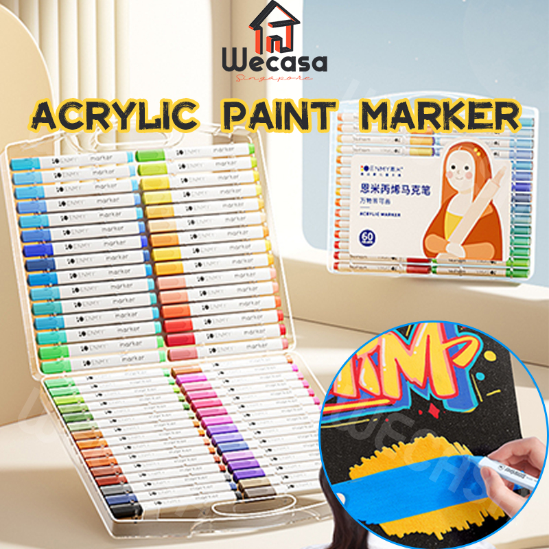 [SG] 80/60/48/36/24 Colors Acrylic Marker Colouring Markers Acrylic ...