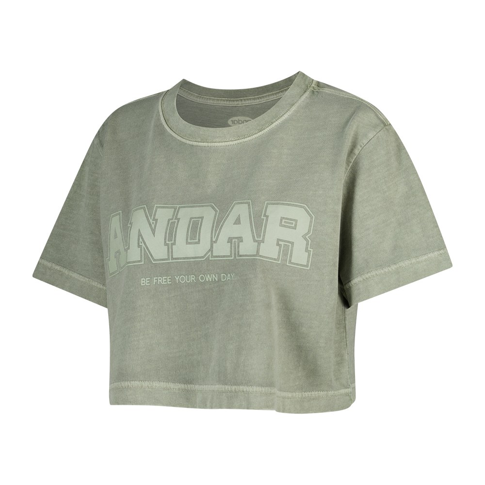 ★andar★ Signature Logo Pigment Crop Short Sleeve ANDAR] Signature Logo Pigment Crop Short Sleeve Women
