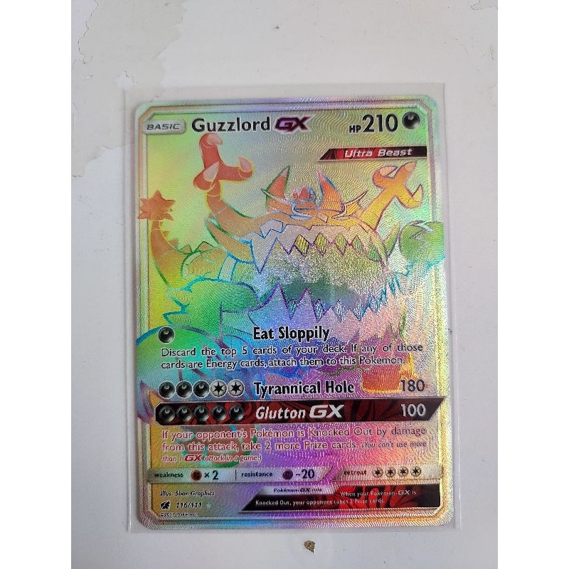 Pokemon guzzlord gx rainbow hyper rare rainbow crimson invasion card ...