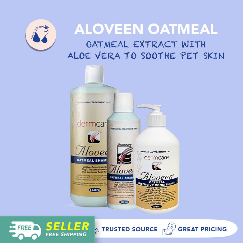 Dermcare Aloveen Oatmeal Shampoo Conditioner for Dogs Cats 1L 500ML Shopee Singapore