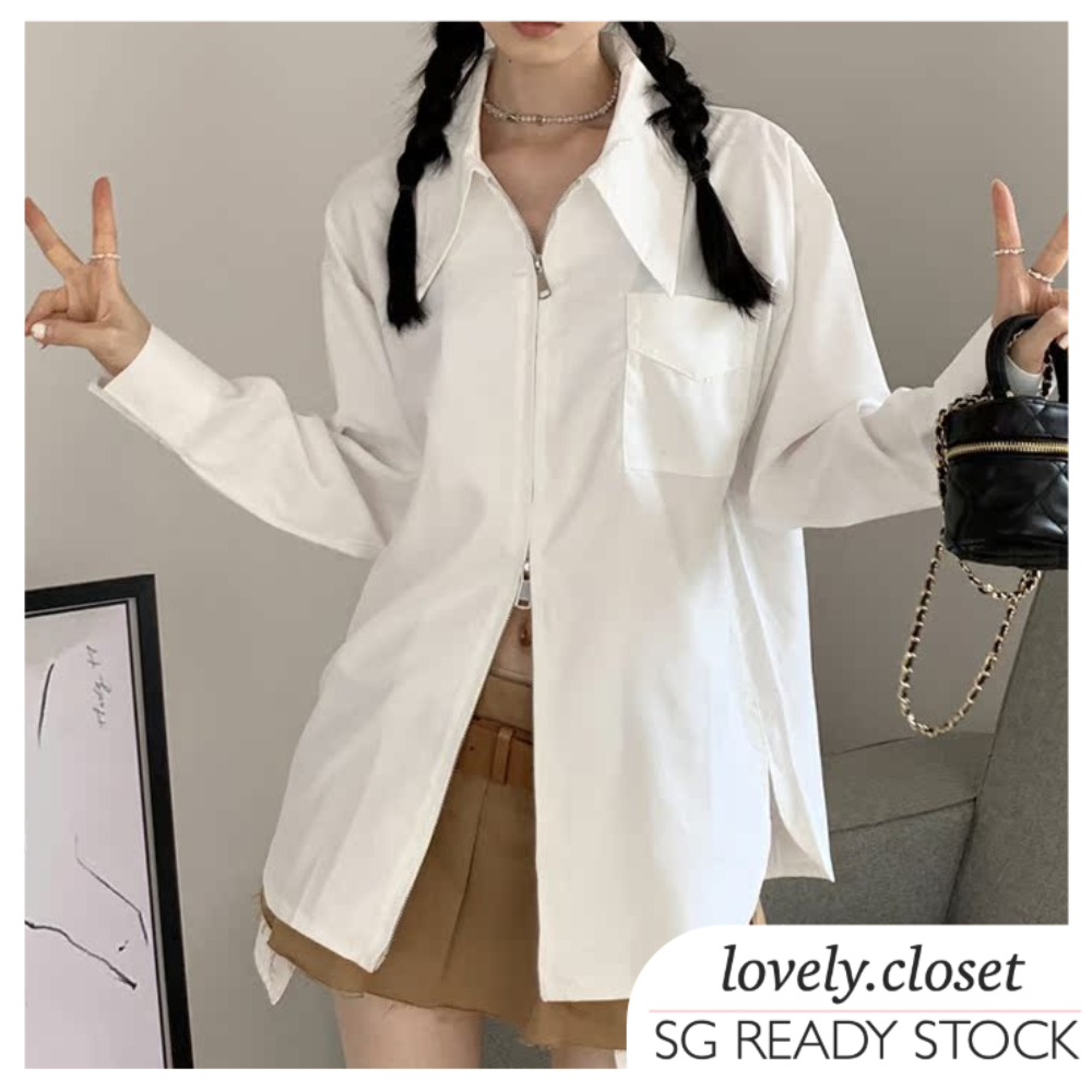 white long sleeve shopee