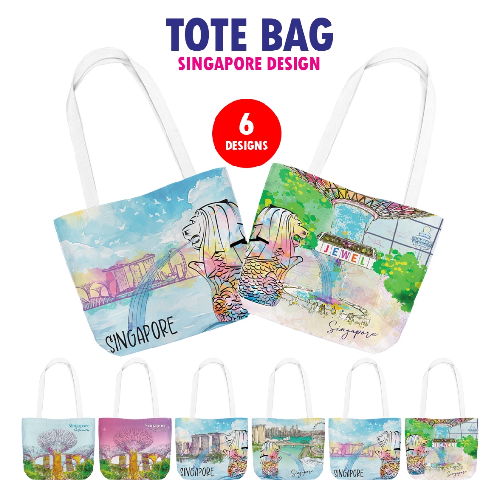 [SG Ready Stock] Singapore Design Tote Bag*Singapore Souvenir | Shopee ...