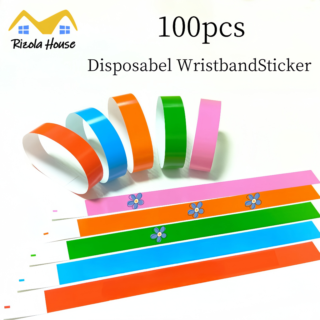 【SG】100Pcs/Set Waterproof Disposable Events Wristbands Paper Wrist Hand ...