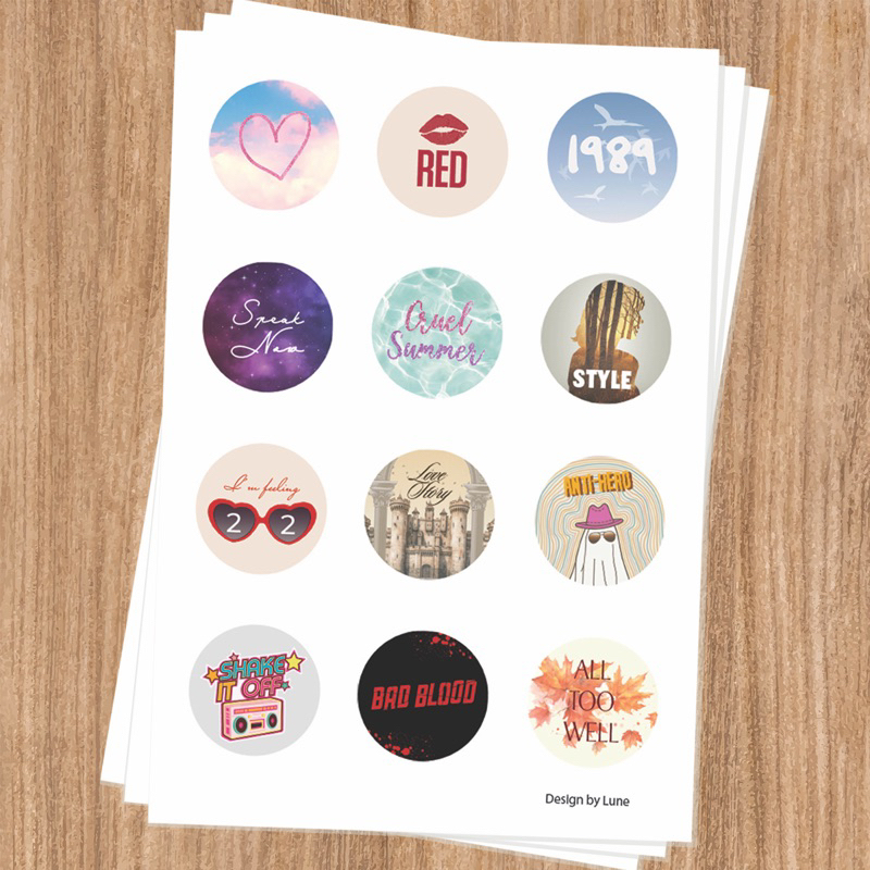 [SG] LUNE - Handmade Taylor Swift Waterproof Vinyl Stickers Label Eras ...