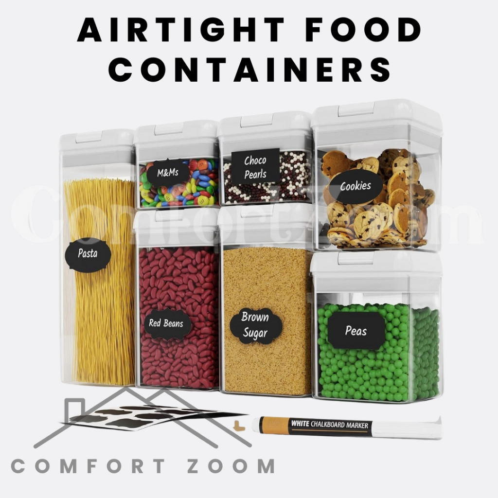 Airtight Food Storage Container with Lid / BPA Free Clear Plastic ...