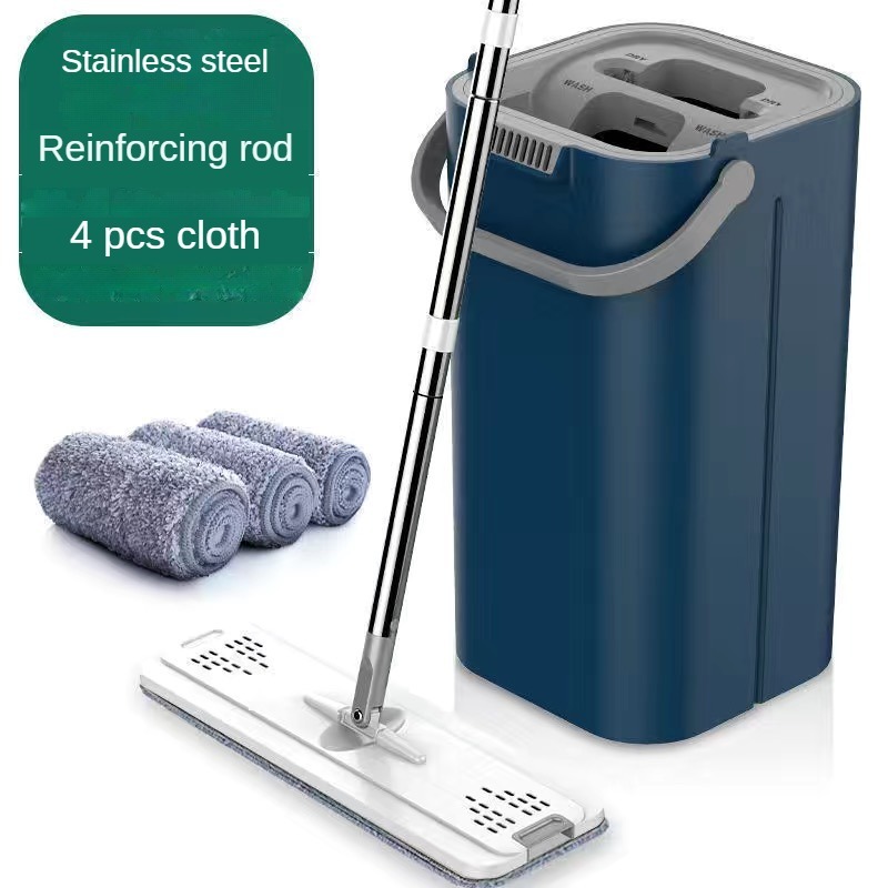 【SG Ready Stock】Floor Lazy Mop Bucket Set Hands-Free Household Cleaner ...