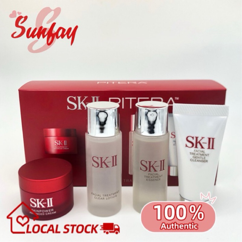 New SKII/Sk2 Essential Travel Set 4Pcs/ Facial Cleanser,Clear Lotion