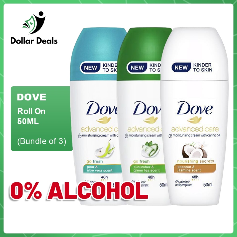 DOVE ROLL ON Deodorant Antiperspirant 50ML X 3 Coconut & Jasmine ...