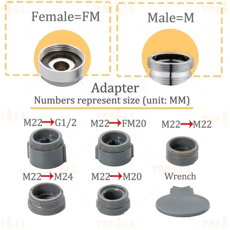 [ SG Ready Stock] Faucet Adaptor Tap Adapter Internal External Thread ...
