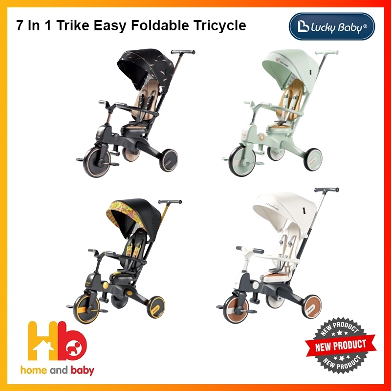 Lucky Baby 7 In 1 Trike Easy Foldable Tricycle | Shopee Singapore