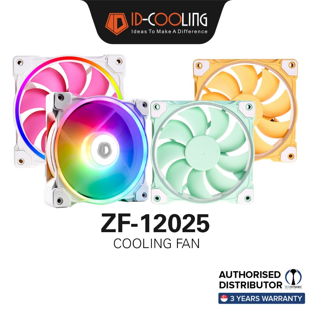 ID-COOLING ZF 12025, ARGB, Pastel Series PWM Cooling Fan in 4 Color ...