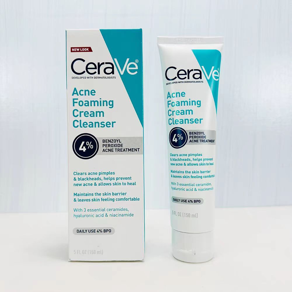 Cerave Acne Foam Facial Cleanser 4% Benzoyl Peroxide Acne Treatment 