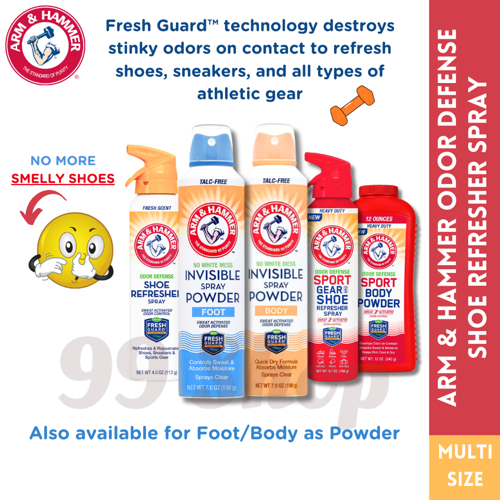 Arm & Hammer Odor Defense Shoe Refresher Spray / Body or Foot Spray