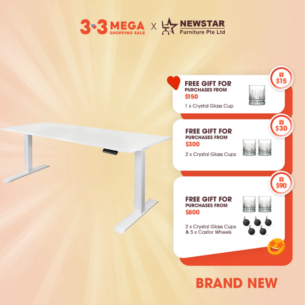 NewStar Height Adjustable Office Table, Office Desk, Workstation Table