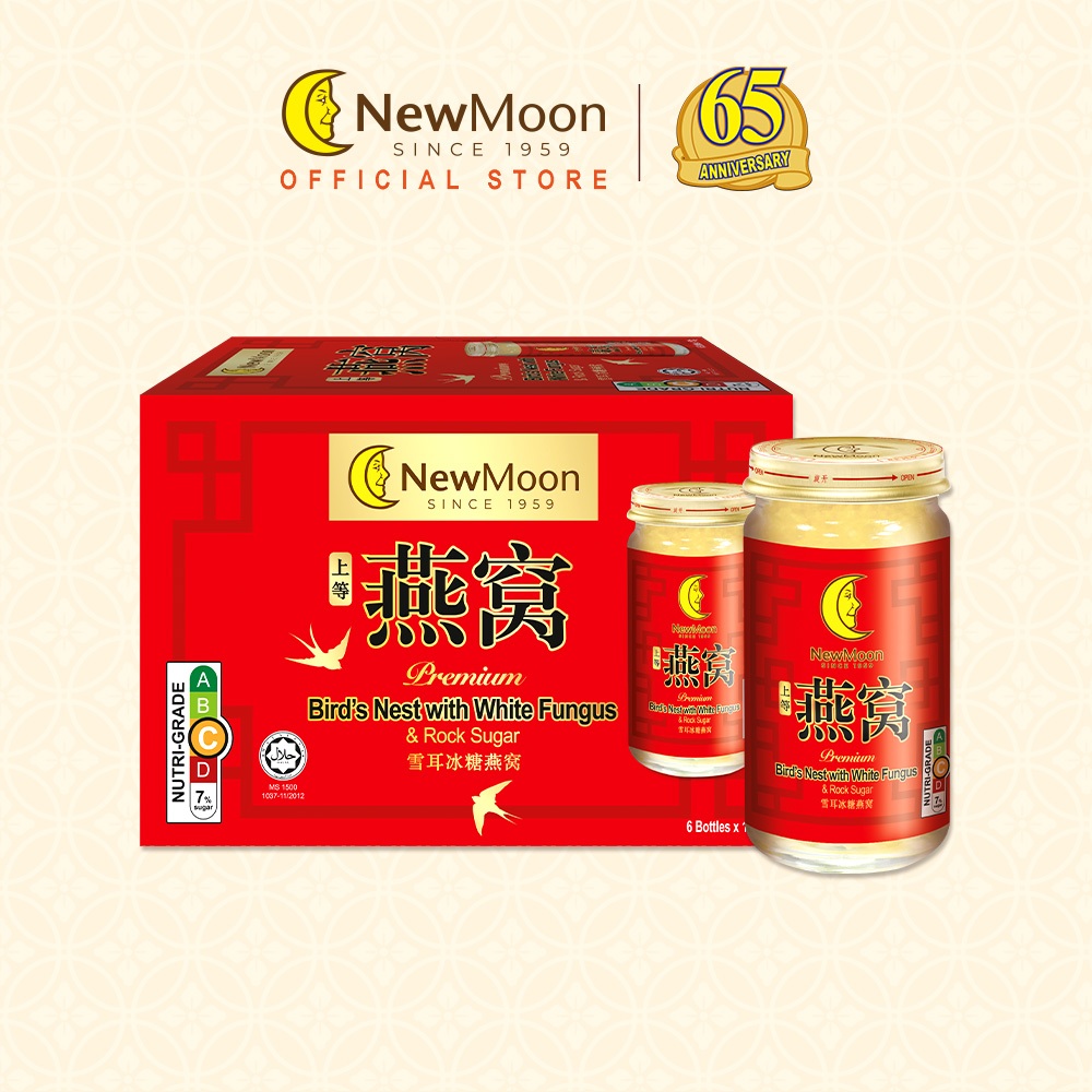 New Moon Bird's Nest with White Fungus Rock Sugar 150g x 6 bottles