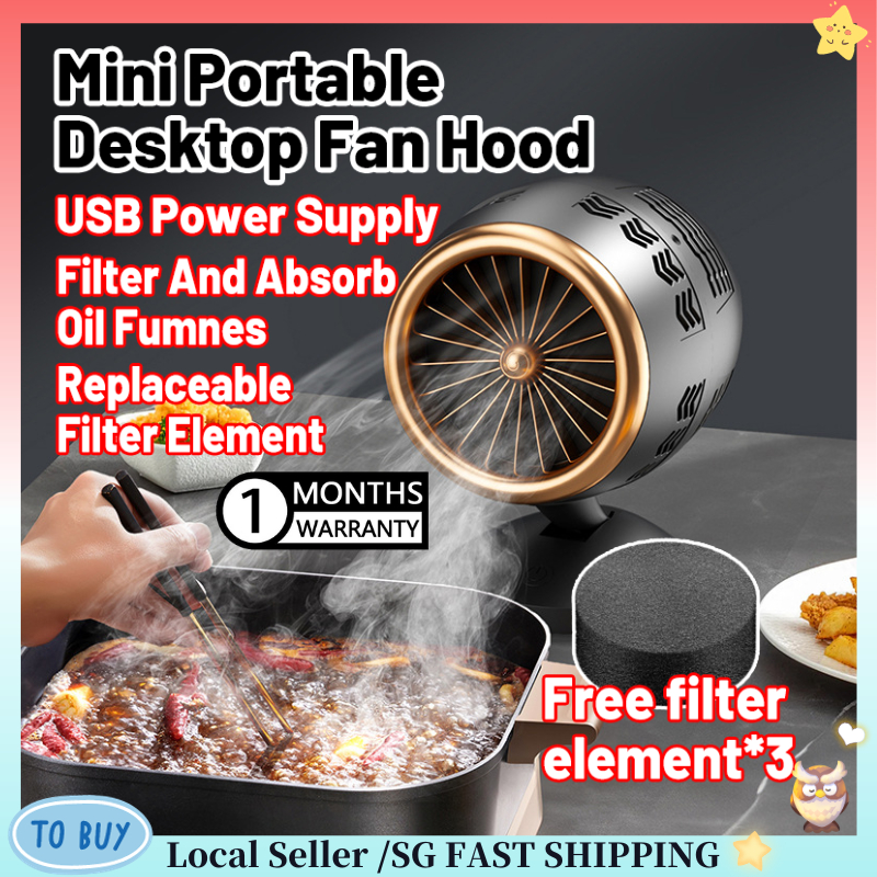 SG SOTCK Portable Desktop Exhaust Fan Hood Mini Kitchen Hood Cooker
