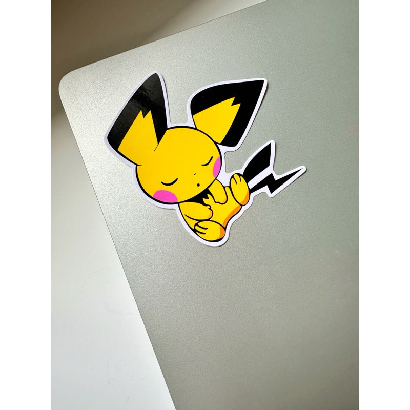 💖WATERPROOF💖Cute Pichu Baby Pokemon Sleeping Laptop Sticker #1114 ...