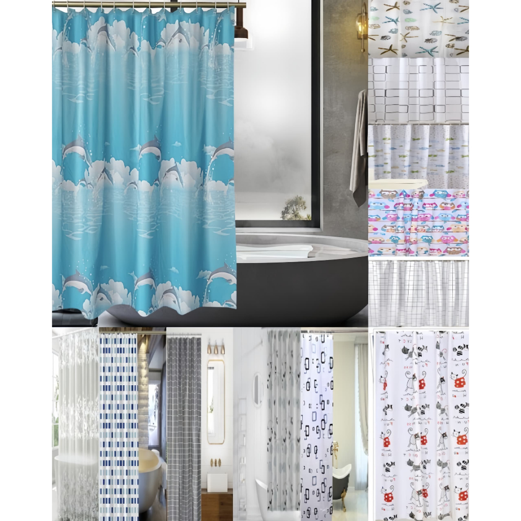 Transparent Shower Curtain 178x200cm