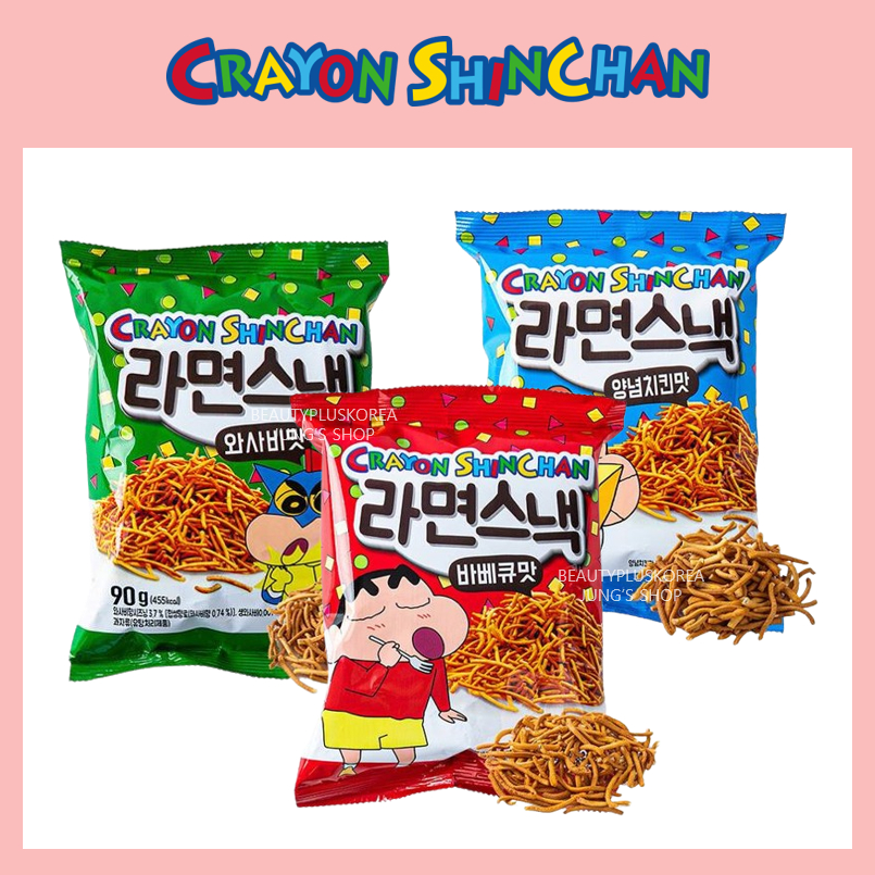 [Crayon ShinChan] Shin chan Ramen Snack 90g (BBQ/Korean Chicken/Wasabi ...