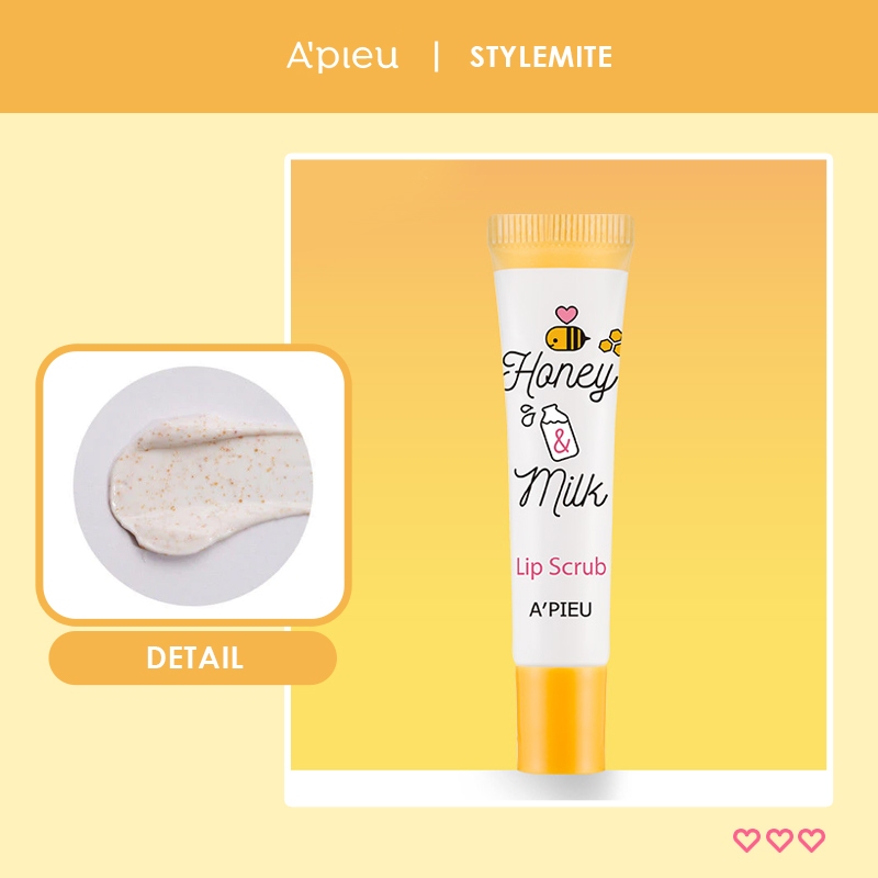[STYLEMITE OFFICIAL] A'PIEU Honey & Milk Lip Scrub (8ml) Exfoliating