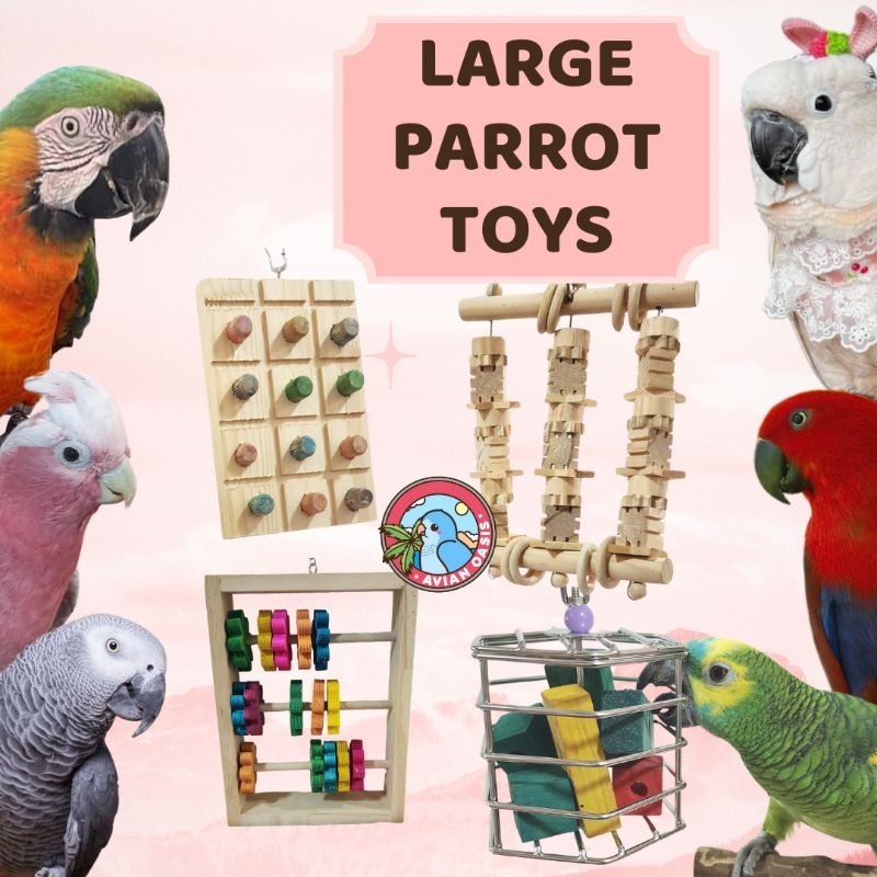 [SG] Parrot Toys Large Foraging Java Wood Stainless Steel For Macaw