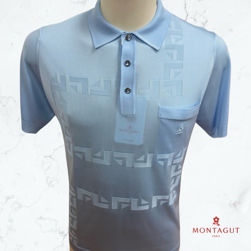 Montagut Men's Short-Sleeve Polo T-Shirt in Fil Lumiere With Pattern ...