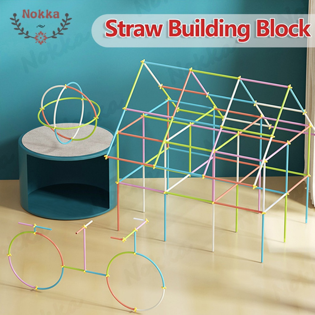 【SG】200/400Pcs Straw Building Block Toys DIY Assembled Educational Toy ...