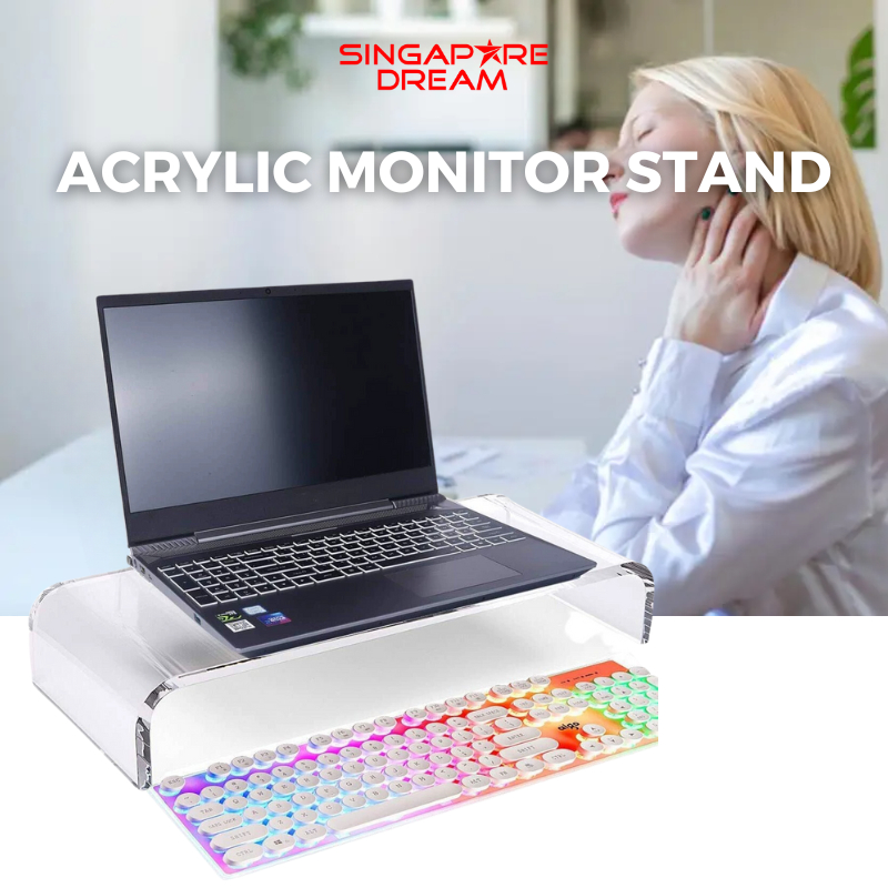 Acrylic Monitor Stand Laptop Riser Transparent Desktop Computer Riser ...